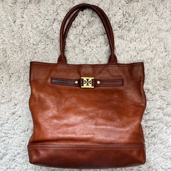 Vintage Tory Burch Brown Leather Tote Bag - Picture 4 of 14